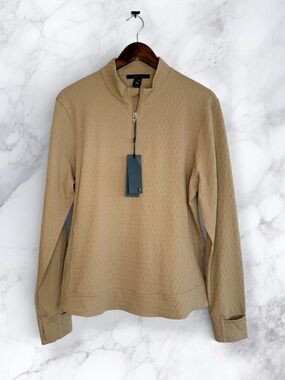Greyson Women's Camel Textured Quarter-Zip Pullover